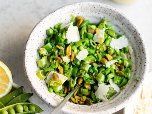 Snap Pea Salad With Mint and Tahini-Harissa Dressing Recipe