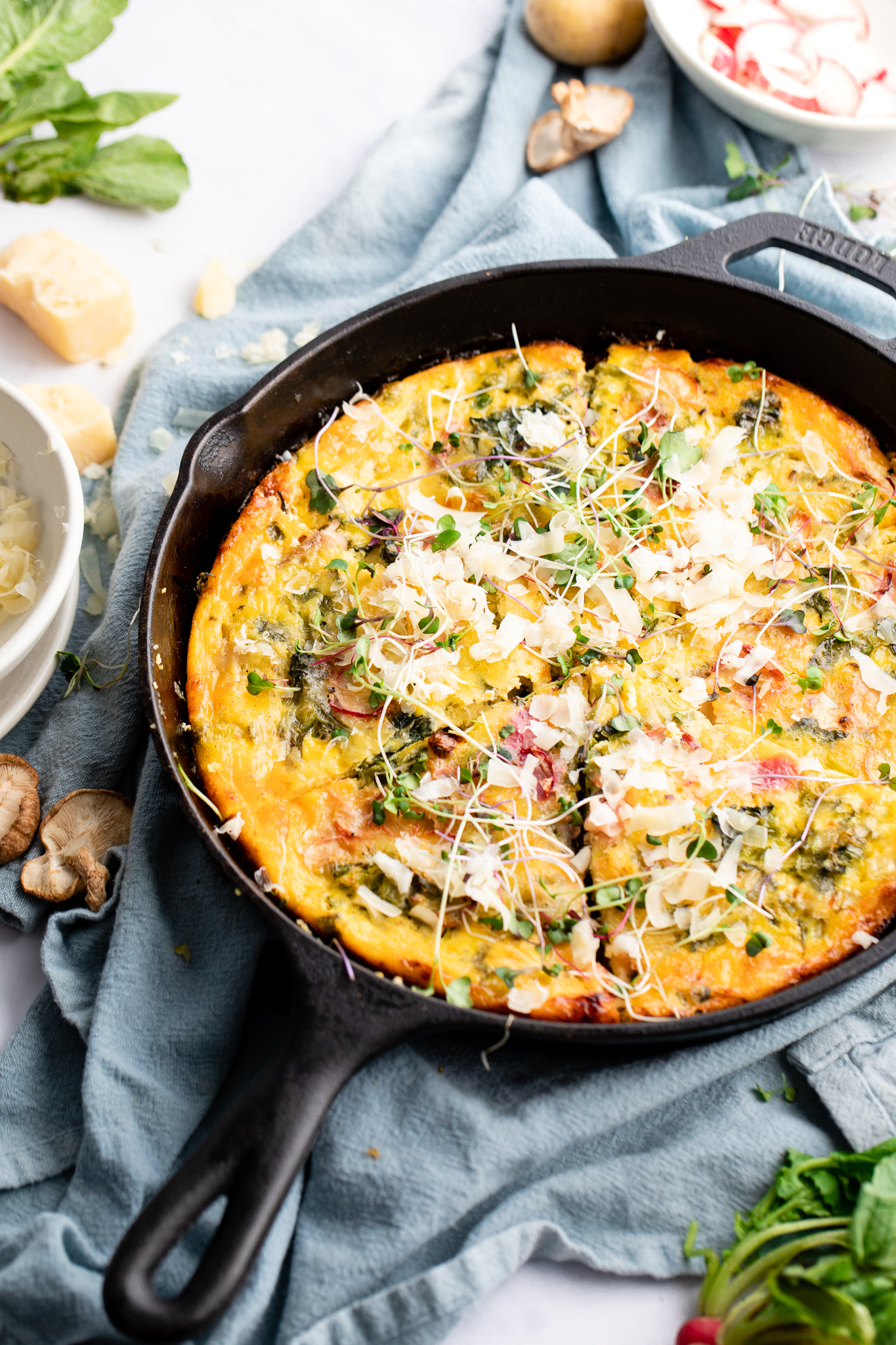 Spinach Mushroom Frittata - The Mindful Hapa