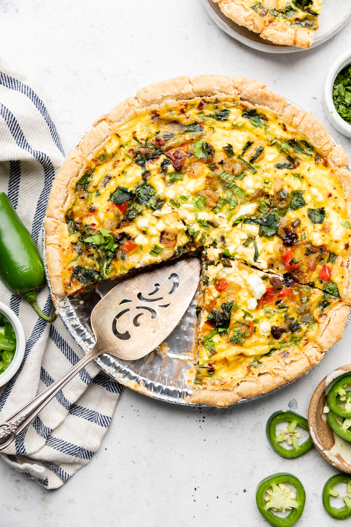 Hearty Spinach and Onion Quiche - Our Salty Kitchen