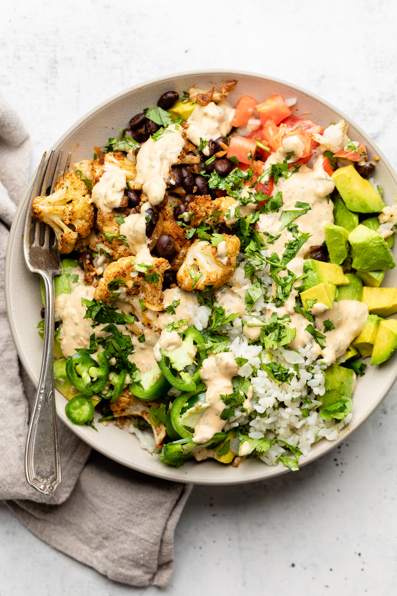 Taco Bowls with Chipotle-Lime Cauliflower