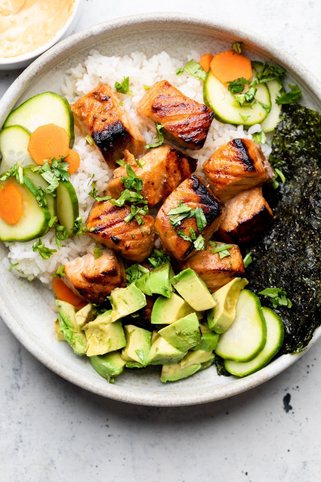 Teriyaki Grilled Salmon Rice Bowl - Ahead of Thyme