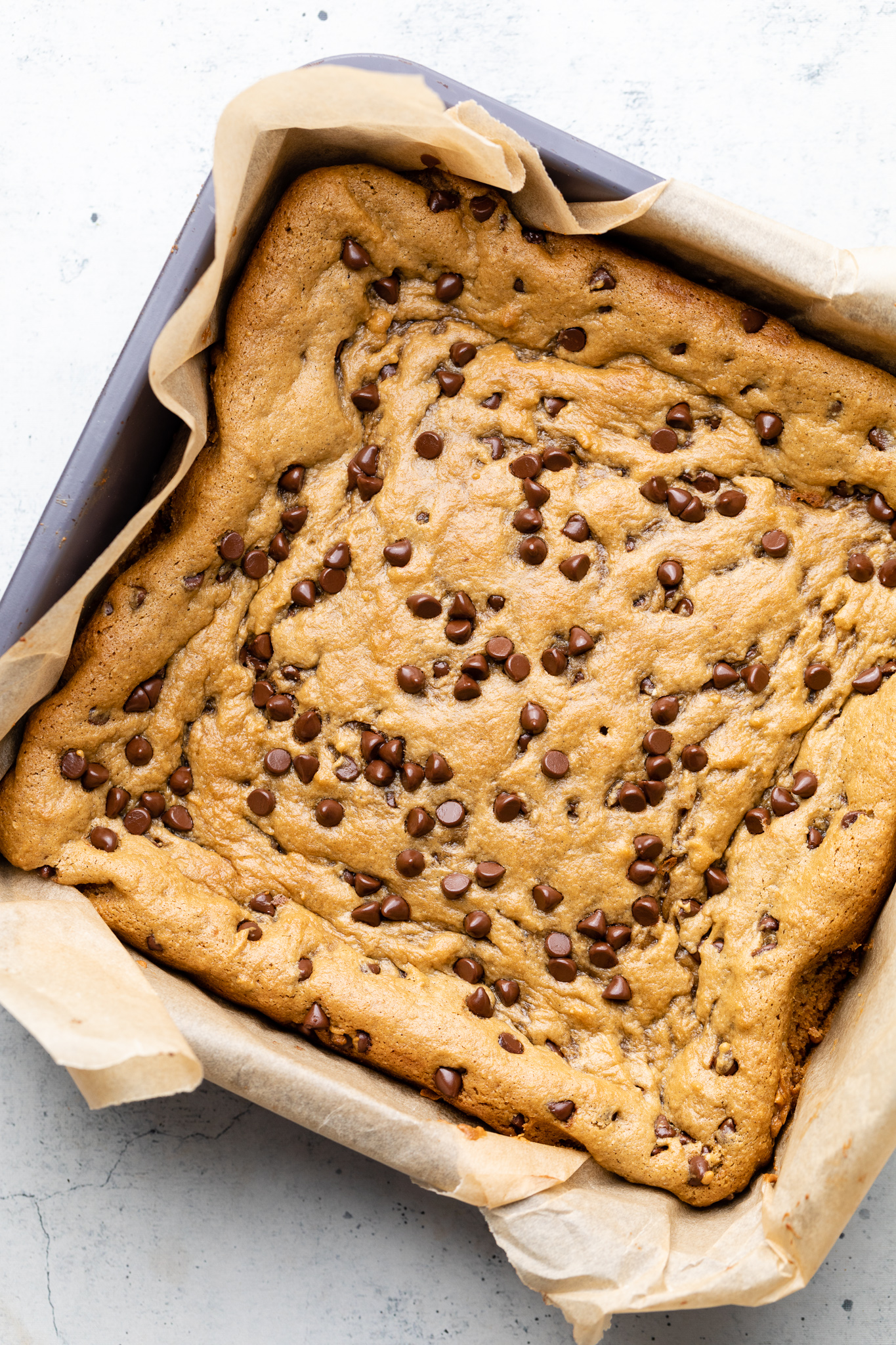 Tahini Chocolate Chip Blondies - The Mindful Hapa